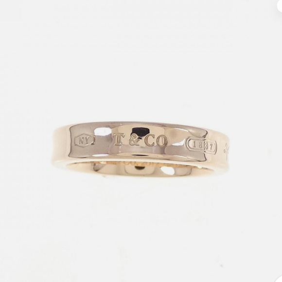 New Auth. Tiffany & Co. 1837 Concave Narrow Band Ring Sterling Silver size 5 - Picture 2 of 10